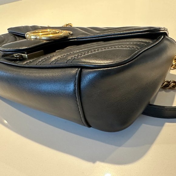 Gucci GG Marmont small shoulder bag Like new - Black Leather - Picture 10 of 15